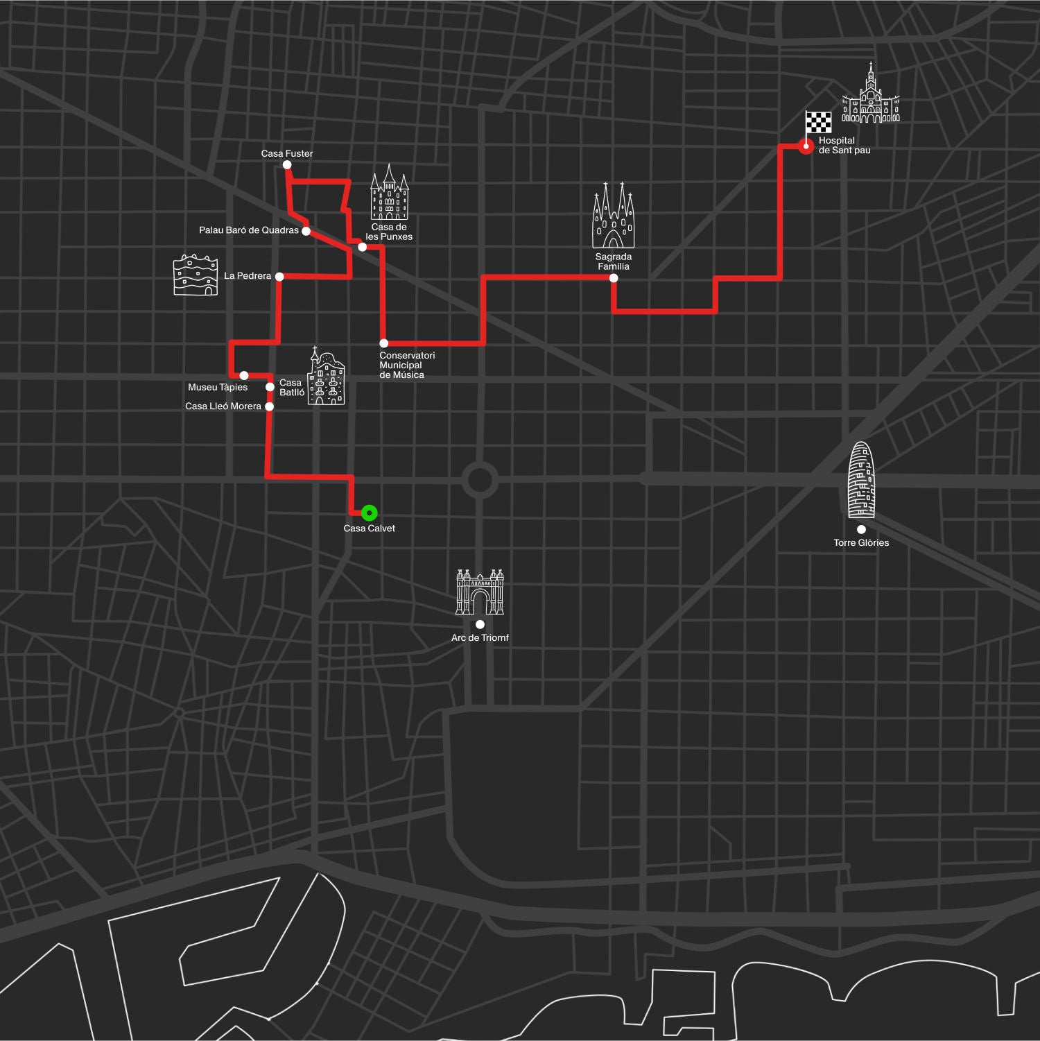 Plan du circuit Modernista