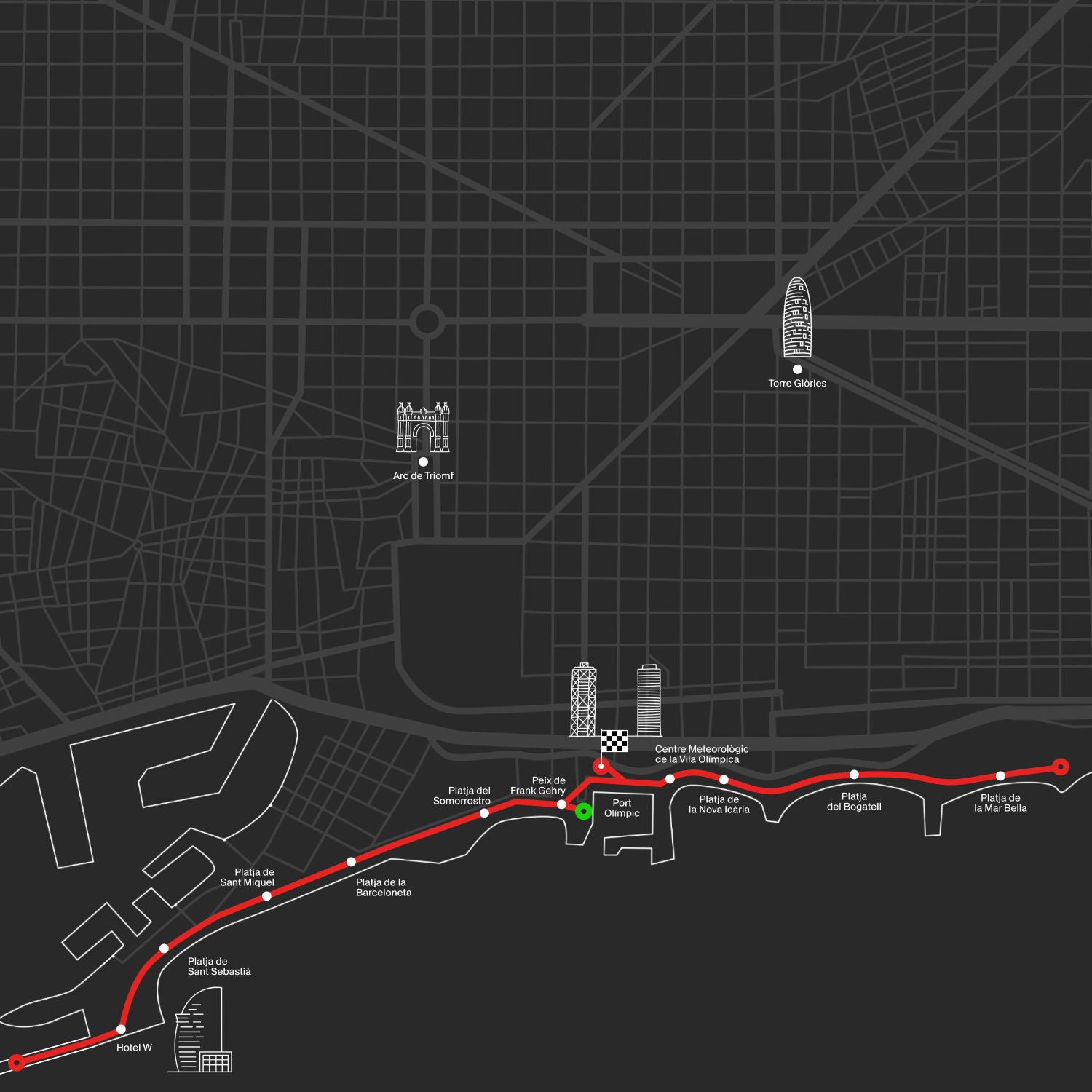 Mapa del circuito mediterráneo