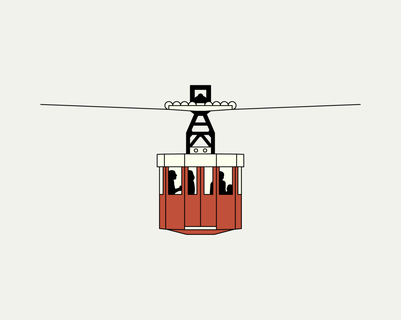 Il·lustració telefèric del port