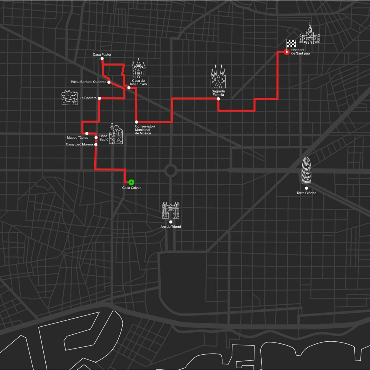 Mappa del circuito Modernista